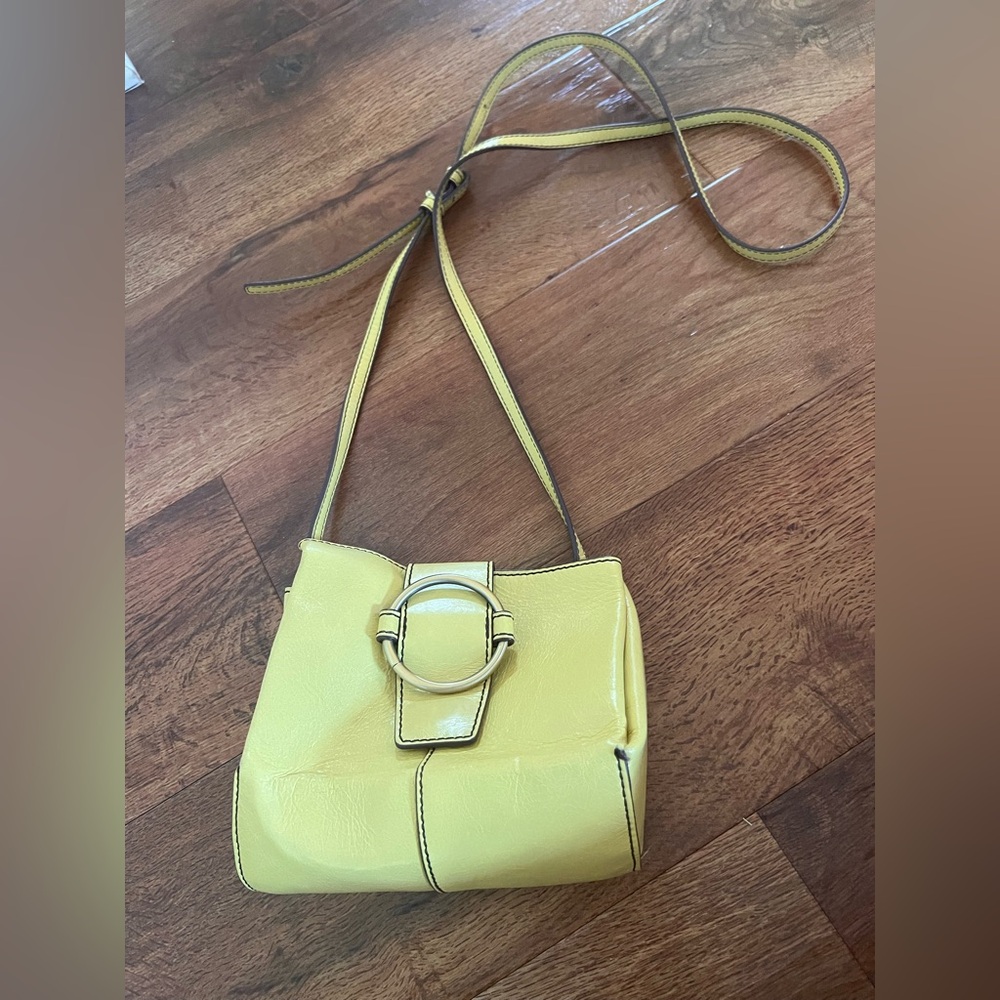 HOBO Bright Yellow Crossbody Bag with Circular Buckle